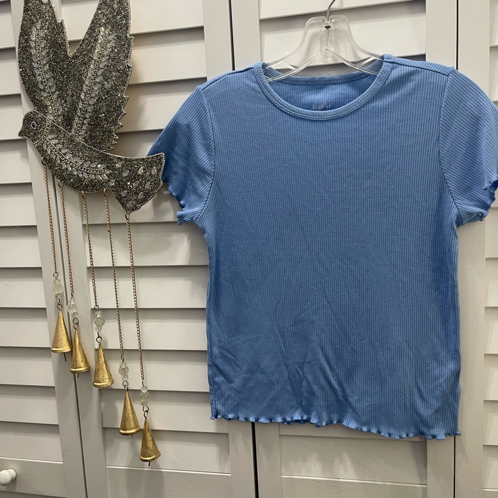 🌟3 for $18 Girls Light Blue Ribbed Tee